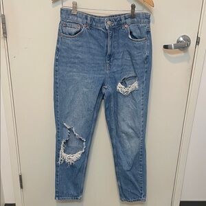 Distressed Blue Jeans